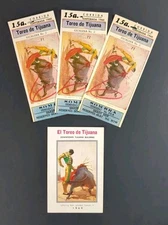 1960 Tijuana Bullfight Ticket Stubs & Program Bull Fight Lot of 4