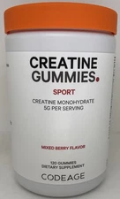 Codeage Creatine Monohydrate Gummies Supplement, Mixed Berry Flavor - 120 Count