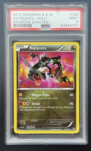 POKEMON DRAGONS EXALTED RAYQUAZA #128 SECRET RARE HOLO PSA 9 MINT