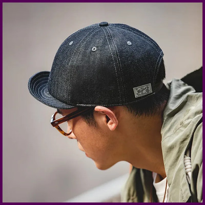 Maden Men's Retro Short Brim Flip Hat Peaked Cap Streeetwear Casual Newsboy Hat