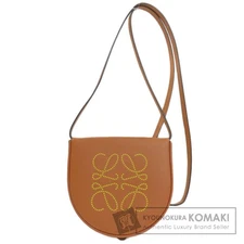 Loewe Crossbody Shoulder Bag Anagram Leather Brown From Japan Women's Authentic