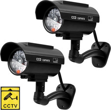 4 Pcs Black Solar Powered Fake Security Camera Dummy Security Simulated Surveill