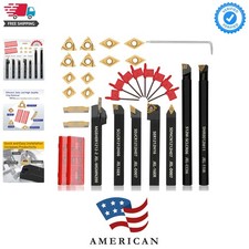 Indexable Lathe Turning Tool 21Pcs Kit 1/2'' 12mm Shank 7 Pcs Metal Lathe Too...