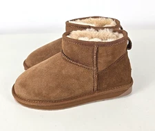 NWOB - Emu Australia STINGER MICRO Chestnut Suede Ankle Booties Sheepskin Sz 6
