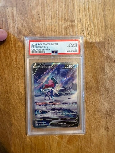 PSA 10 Suicune V GG38/GG70 Pokemon Crown Zenith Galarian Gallery