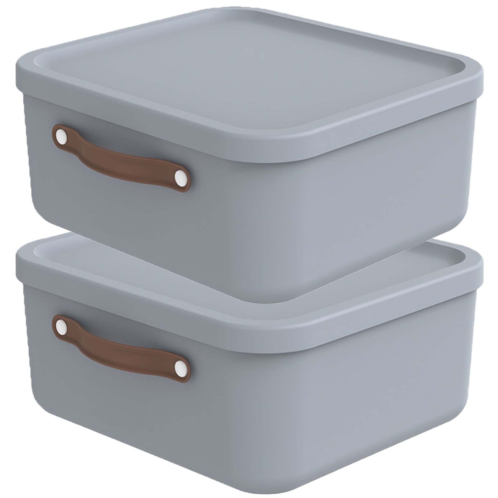 ROTHO Aufbewahrung Boxen mit Deckel 20L 2er-Set Maloja Kunststoffbox Stapelbox