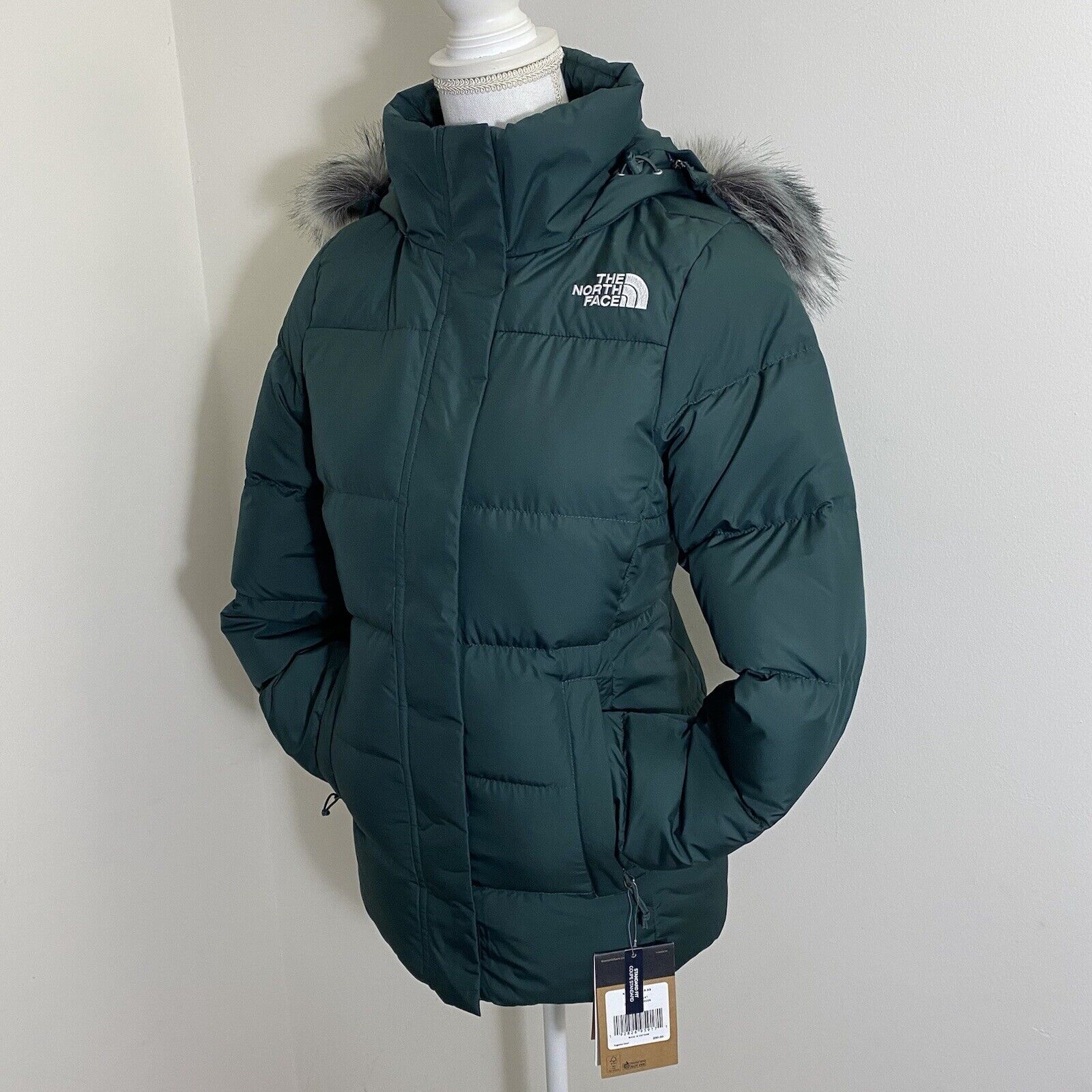 The North Face Women's Gotham Jacket Down Coat Dark Sage Green Sz XS M ...