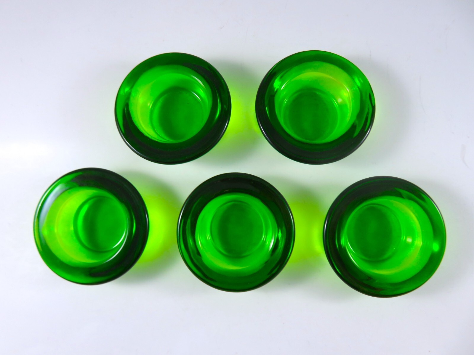 Eastland Chunky Green Glass Tealight Candle Holders Set Of 5 Wedding Or