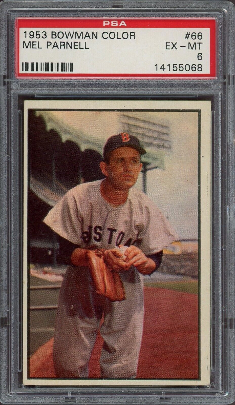 1953 Color Bowman #66 Mel Parnell PSA 6