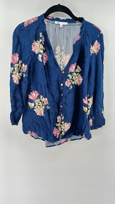 DR2 by Daniel Rainn Women's Floral Blouse Size Small V-Neck 