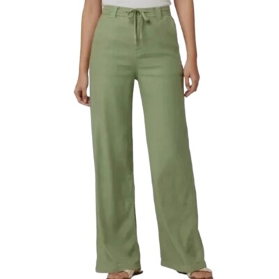 Hudson Jeans womens 30 Sage Green Drawstring Waist Wide Leg - Main Image