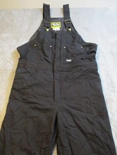 Walls Overalls Mens XXL Black Duck Bib Work Wear Double Knee Lined Insulated