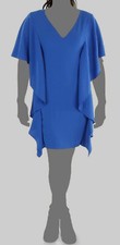 Lauren Ralph Lauren Women's Blue Ruffled Sheath Dress Size 16