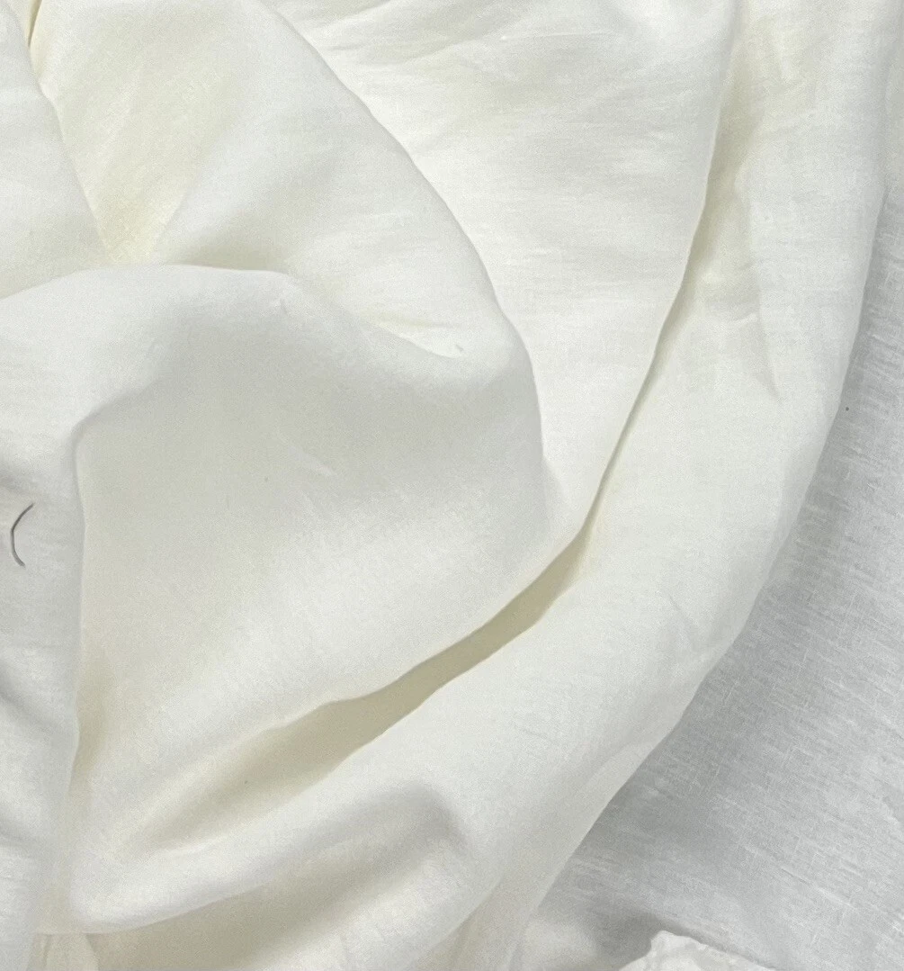 OFF WHITE Tessuto di lino BIANCO OFF 100% larghezza 60"" venduto da The Yard