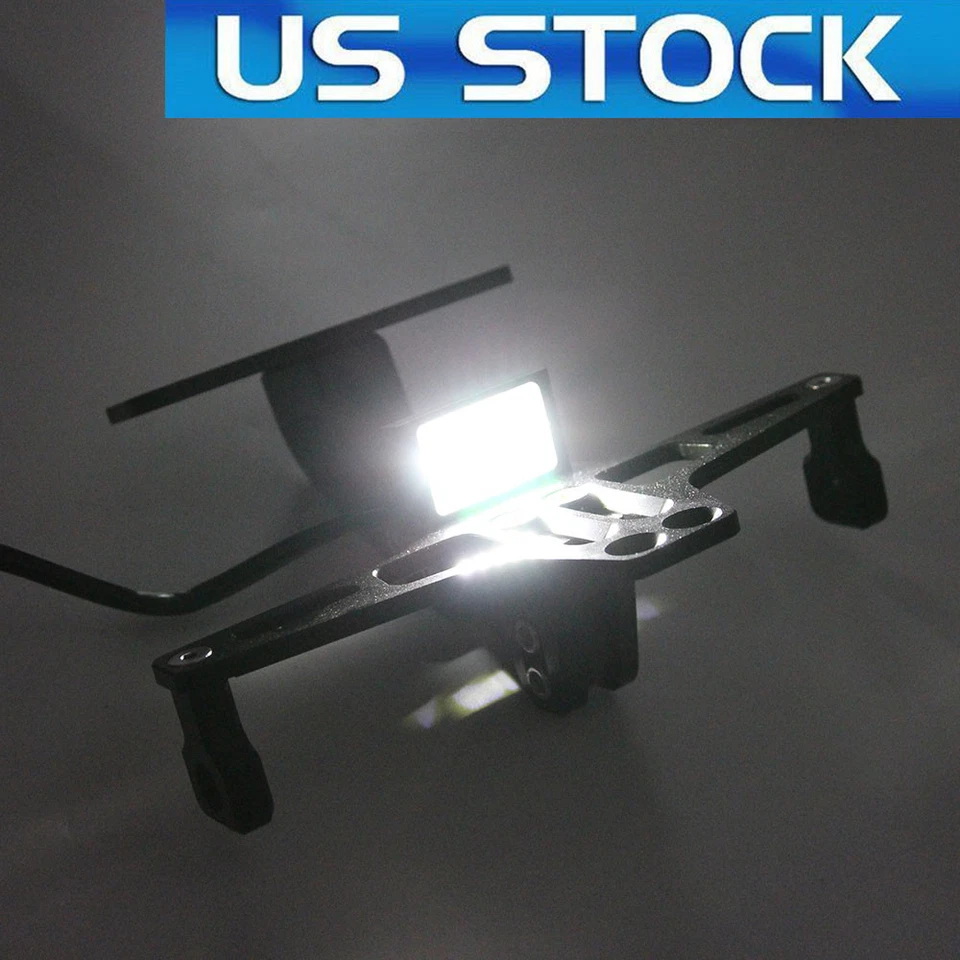 Soporte universal para matrícula de motocicleta CNC luz trasera LED eliminador de guardabarros Foto 2 de 4