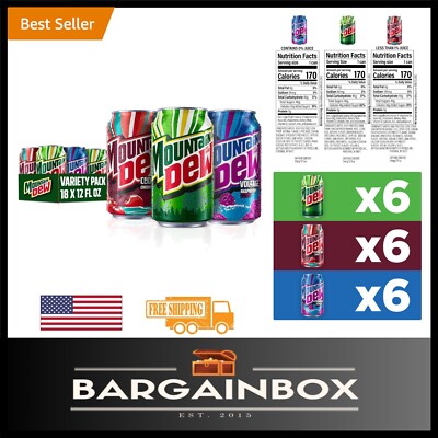 16.26 in MTN DEW Variety Pack - 18 Cans Including , Code Red, Voltage
