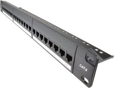 Kenable 24 Port RJ45 CAT6 Gigabit Through Coupler Patch Panel with Back Bar