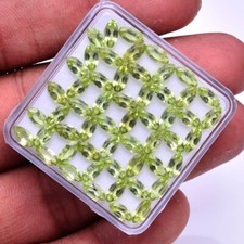 VVS 27 Pcs Natural Peridot 6mm 3mm Marquise Cut Calibrated Loose Gemstones Lot