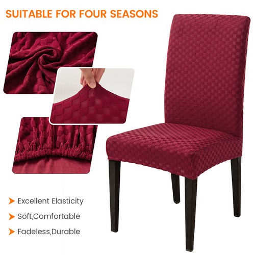 4er-Pack Esszimmerstuhlbezug Jacquard elastisch Bankettstuhl Schutz Slipper - Bild 11 von 59