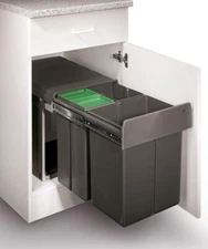 Organic Trio Maxi 40 DT, Waste Collector for Swinging Doors, Anthracite