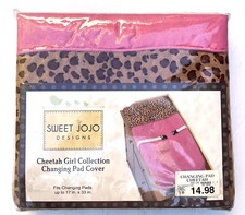 Sweet Jojo Cheetah Girl Changing Pad Cover Soft Faux Suede Pink  Leopard Spot