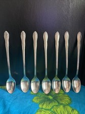 Oneida Drink Spoon 7.5  lot of 7 Stainless Steel Iced Tea Milkshake Coffee