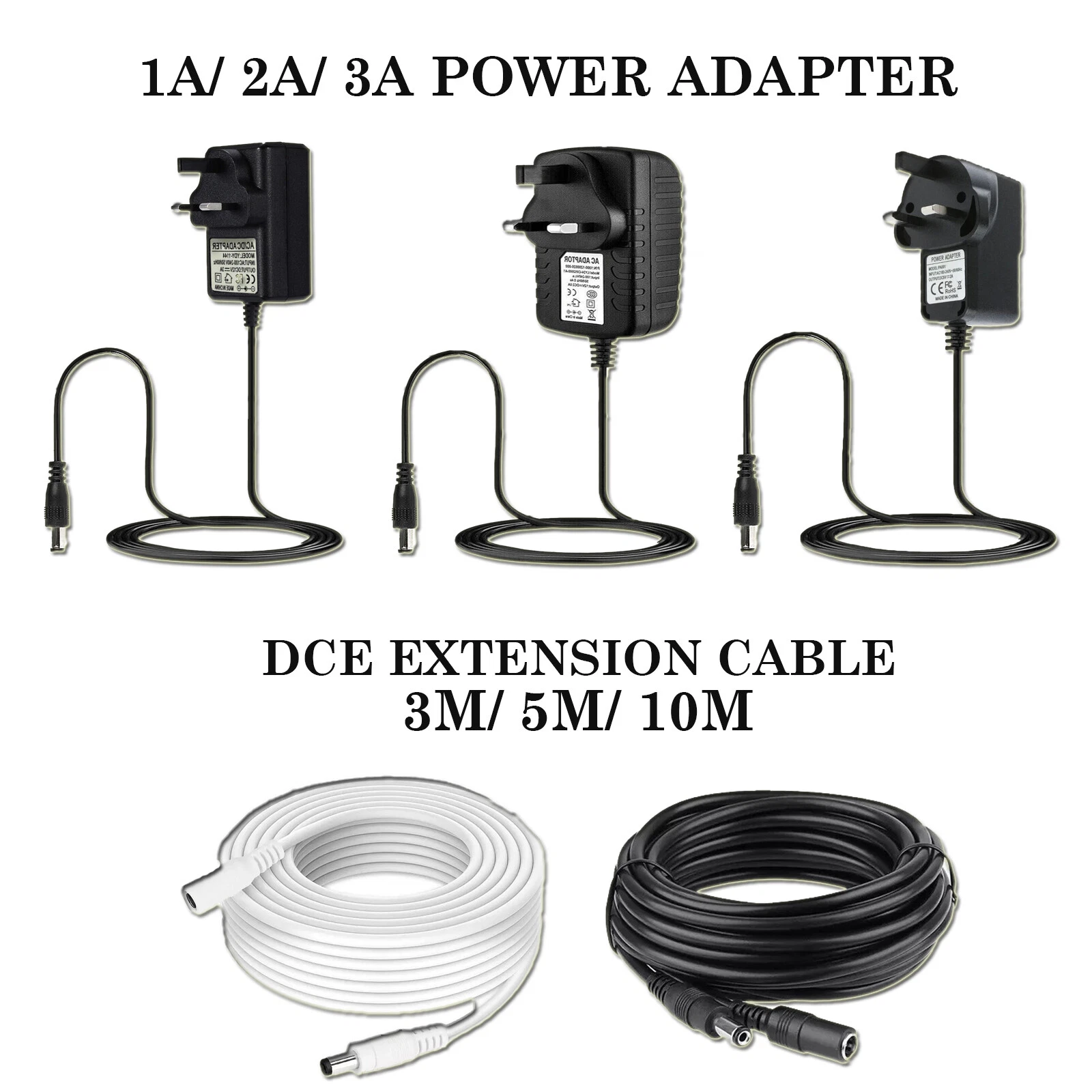 AC Adapter Charger and DCE Extension Cable 