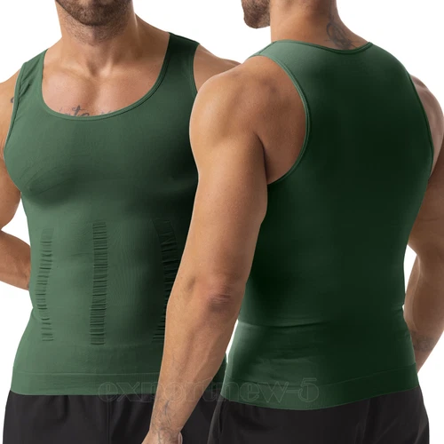 Herren Body Shaper Schlankmacher Shirt Kompression Weste Slim Shapewear Tank Top Girgle - Bild 18 von 46