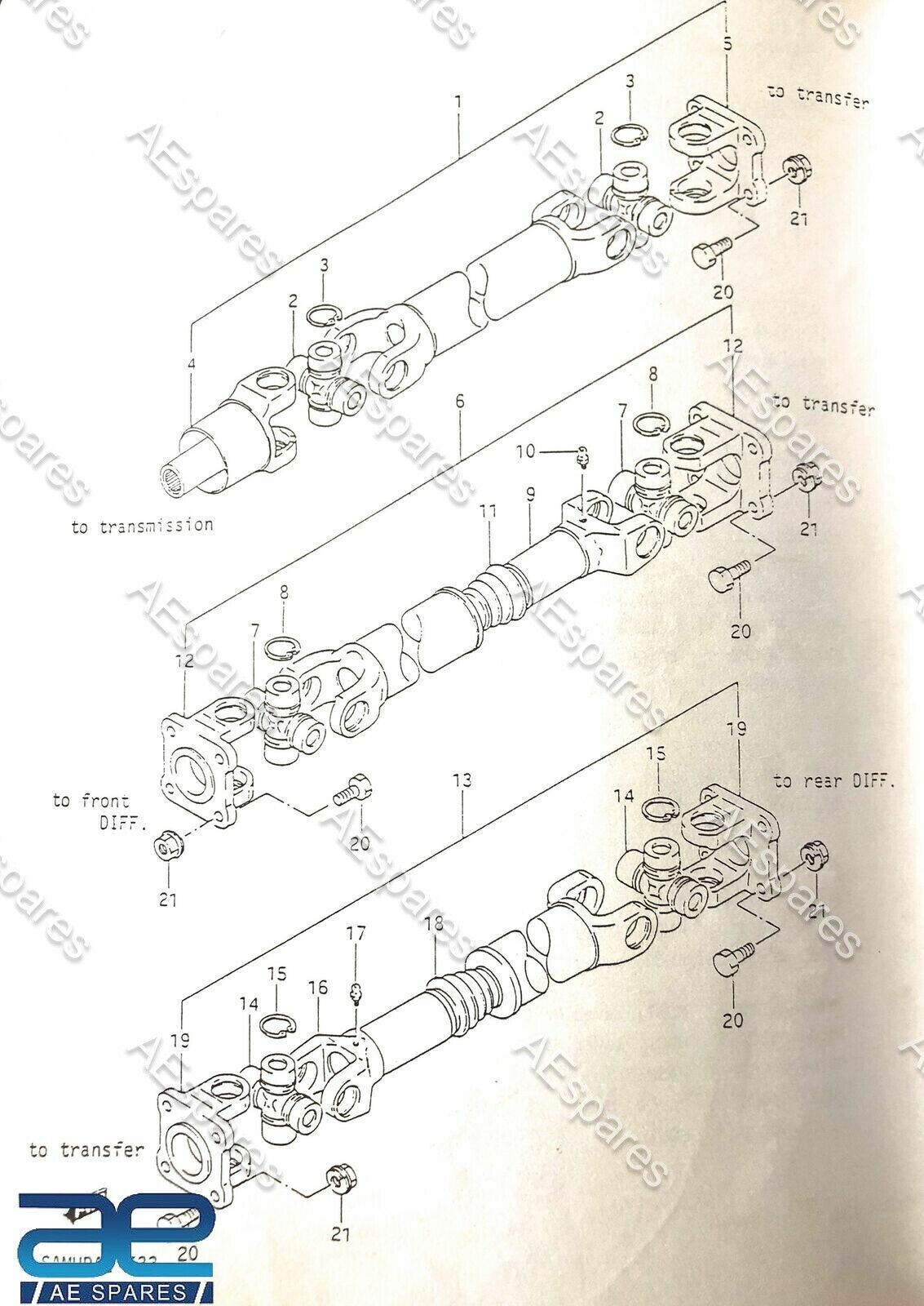 Pair U Joint & Drive Shaft U-joint Holder 12mm for Suzuki Samurai 80-88