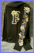 Victoria's Secret Pink Floral Campus Hoodie + Leggings Set Gray Lilac Logo L XL