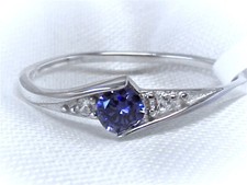 RING Edelstein TANSANIT cz. 925 STERLING SILBER Gr. 17, 18, 19, 20 rund facett