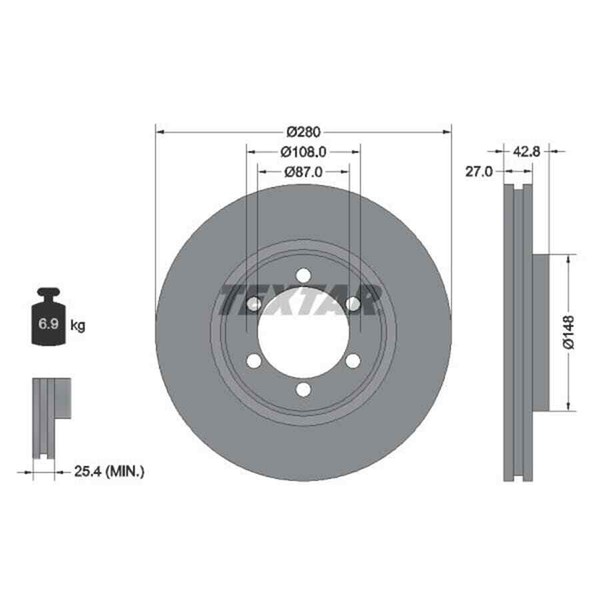 Textar 2X Bremsscheibe 92136503-image