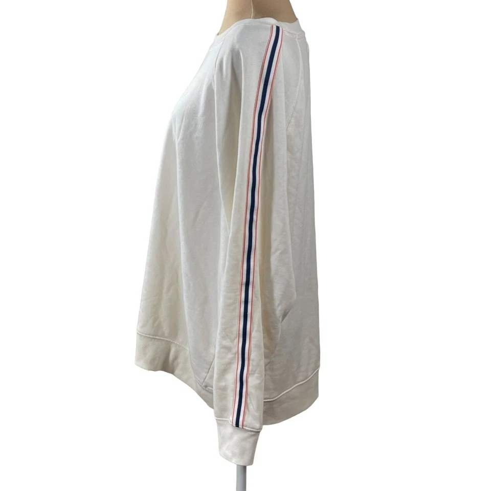 Moletom Lou & cinza listra lateral aconchegante algodão terry laranja creme tamanho XXL - Imagem 2 de 4