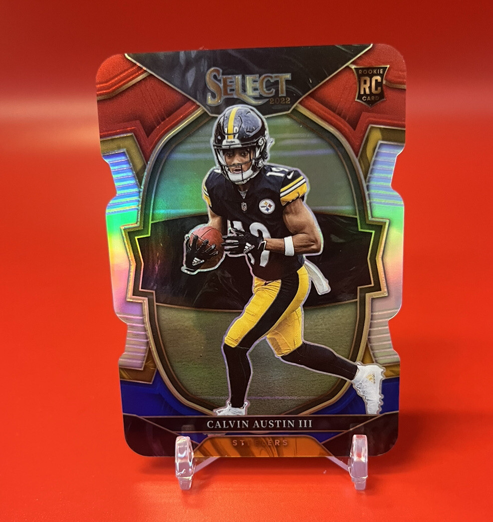 SP 💎 2022 Select Calvin Austin III #65 Concourse Red Blue Prizm Die-Cut RC PWE