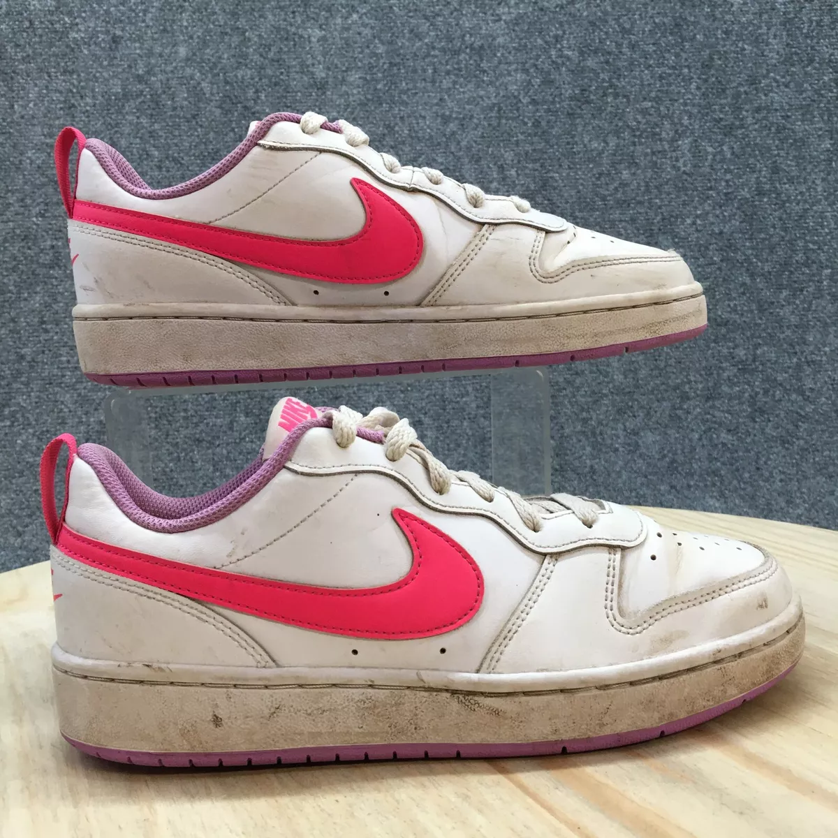 Nike Shoes Youth 6.5 Court Borough Low 2 Sneakers BQ5448 111 White Pink Leather