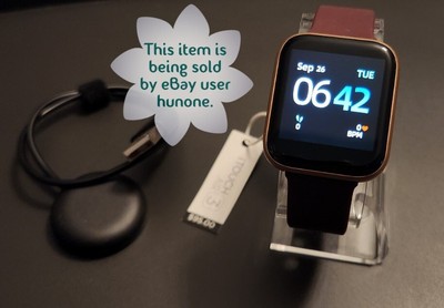 iTouch Air 3 Smartwatch: Gold Colored Case with Maroon Strap