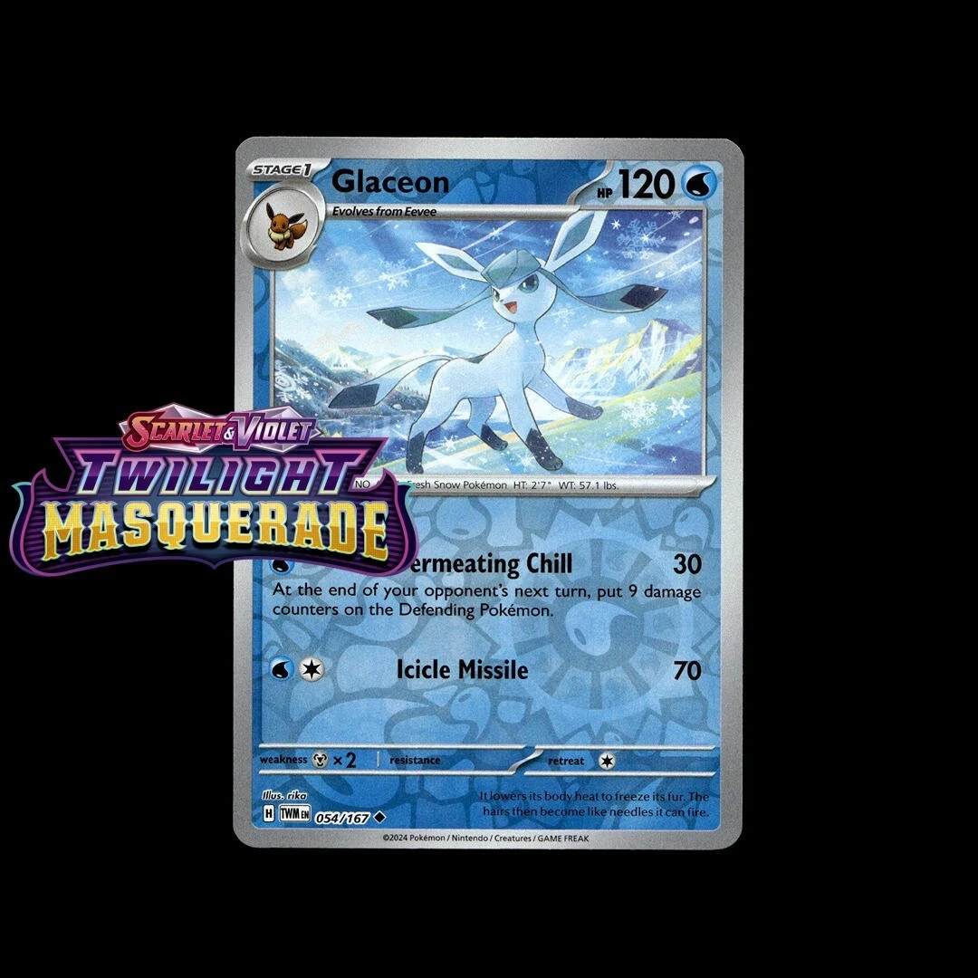 old cards pokemon Glaceon Masterball Reverse Holo (40/187) - Pokemon Terastal Festival ex  (sv8a)