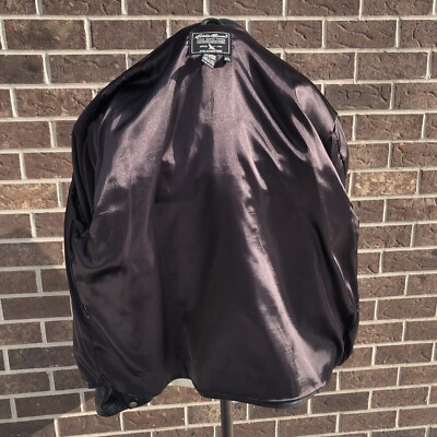 Eddie Bauer Black Soft Heavy Leather Full Zip Bomber Jacket Men's