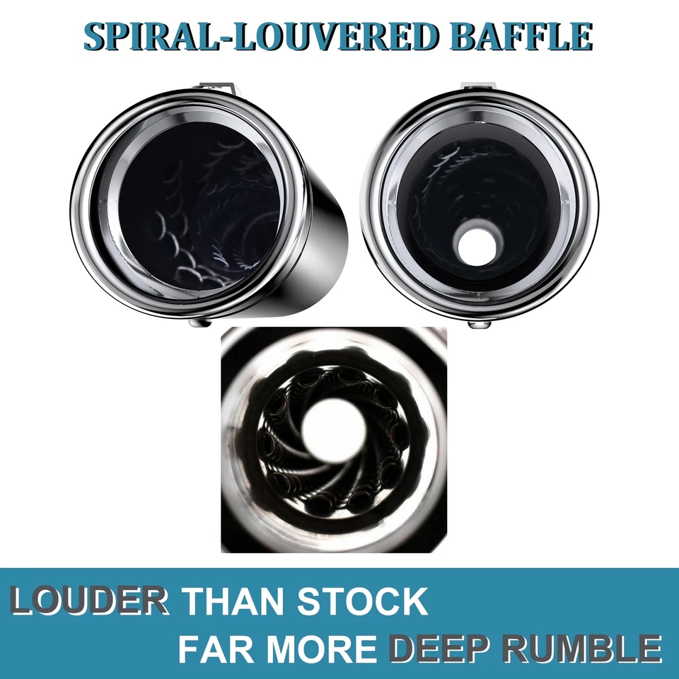 Silenciadores antideslizantes de 4,5" para cabezales Harley 95-16 Touring Stock, tono Deep Rumble Foto 3 de 4