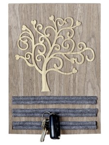 Schlusselbrett Baum Holz Mit Filz G42076 Wanddeko Schlusselaufbewahrung Ebay