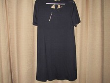 $60 NWT New ANN TAYLOR LOFT Womens Medium Solid Blule Casual Dress Rayon Spandex