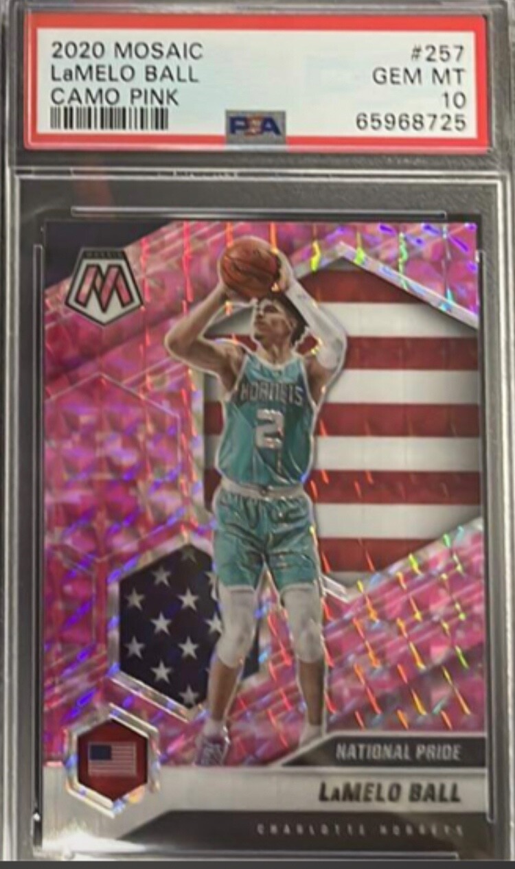 2020 Mosaic LaMelo Ball #257 National Pride CAMO PINK - PSA 10 GEM MINT