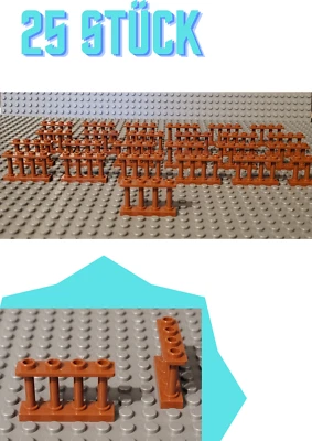 25 Stk GObricks Zaunelement hell braun GDS-789 Zaun Fence brown Mould King 30055