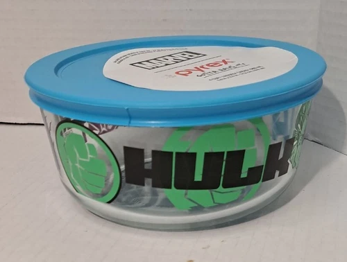 Marvel Avengers Pyrex Bowl Hulk Black Panther NEW Glass 4C Storage Bowl Lid