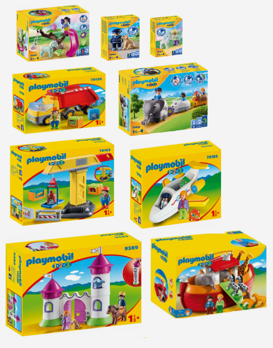 Playmobil Carrefour PLAYMOBIL 1-2-3 Zoo Haus Auto Baustelle