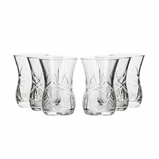 Neman Glassworks, 5-Oz Russian Crystal Tea or Liquor Glasses, 6-pc Vintage Set