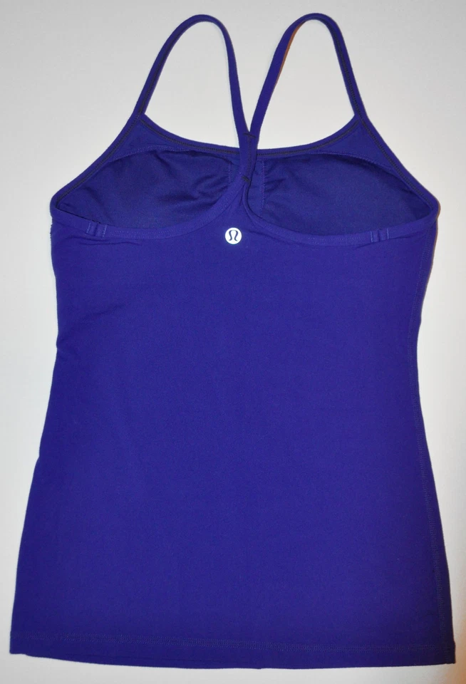 Camiseta sin mangas de entrenamiento para mujer Lululemon azul oscuro espalda cruzada (ish) talla 4 EXCELENTE Foto 3 de 4