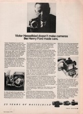 Hasselblad - Cameras- Original Magazine Ad - 1974