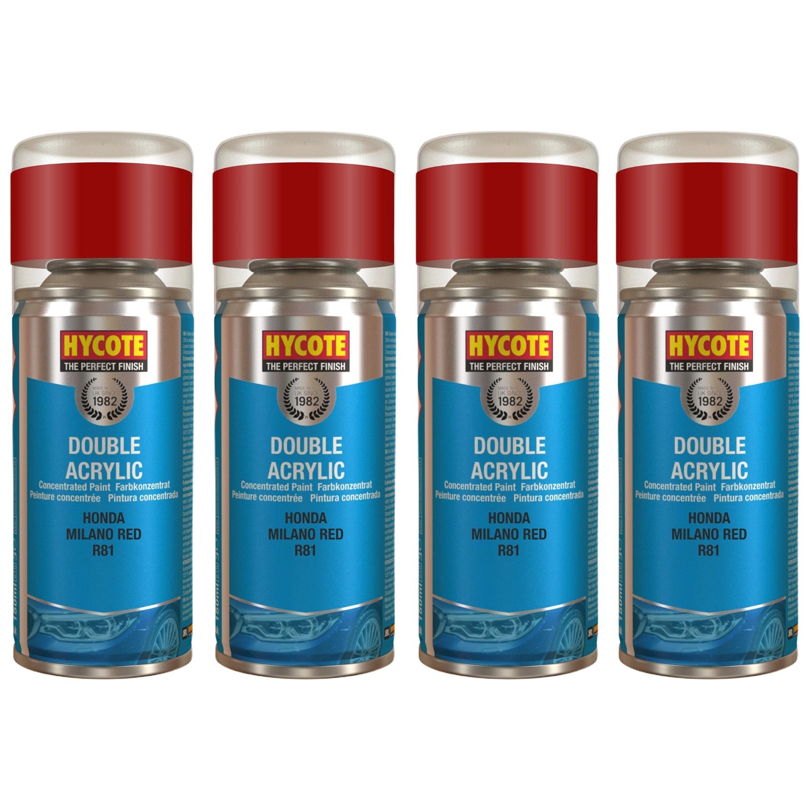 Hycote Colour Spray Paint XDHD504 Honda Milano Red 150ml x4