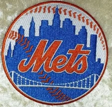 NY New York Mets 3.5" Iron /Sew On Embroidered Patch~ Free Tracking